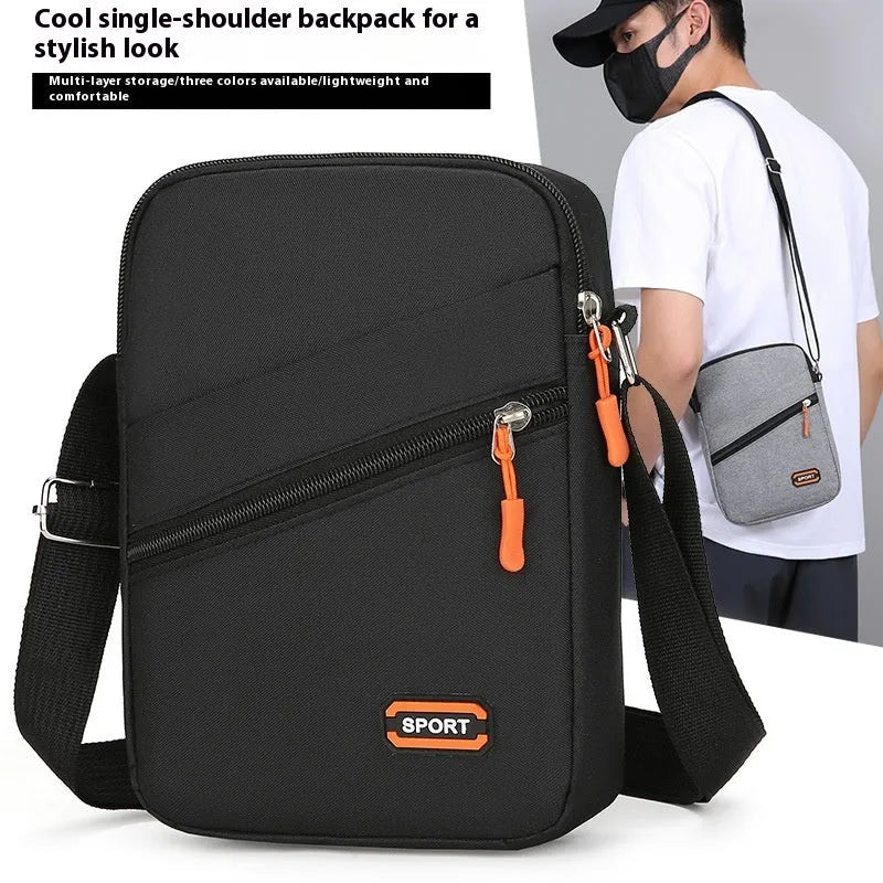 Simple all-match crossbody shoulder commuter bag in Oxford cloth with ultra light design for leisure travel