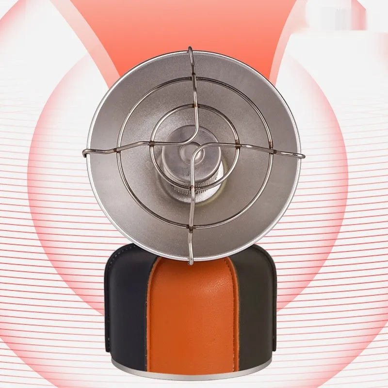 Black and orange portable heating stove with automatic ignition for outdoor camping