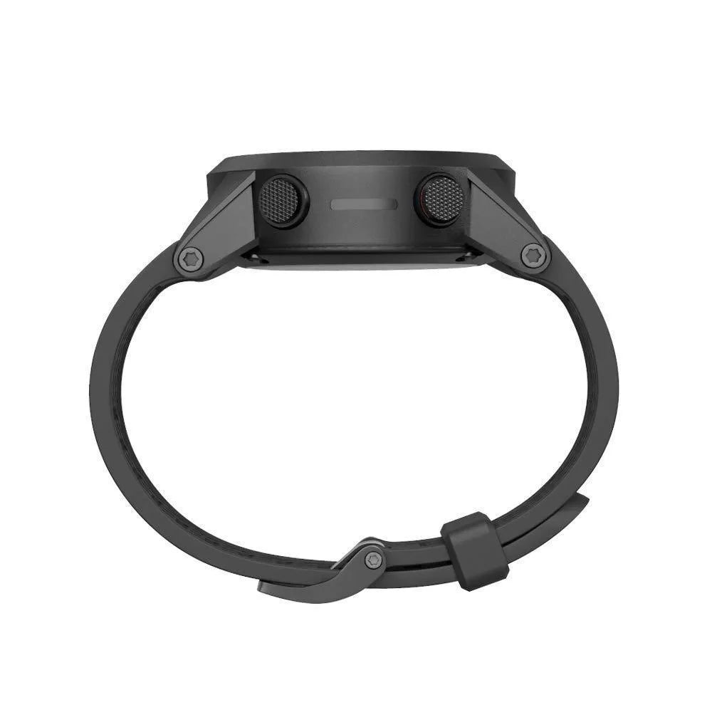 26mm black silicone watch strap for Jiaming watches with sports style design