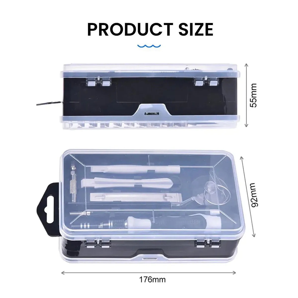 115-in-1 precision screwdriver set with 91 bits, non-slip handle and extension bar in a sturdy outer box