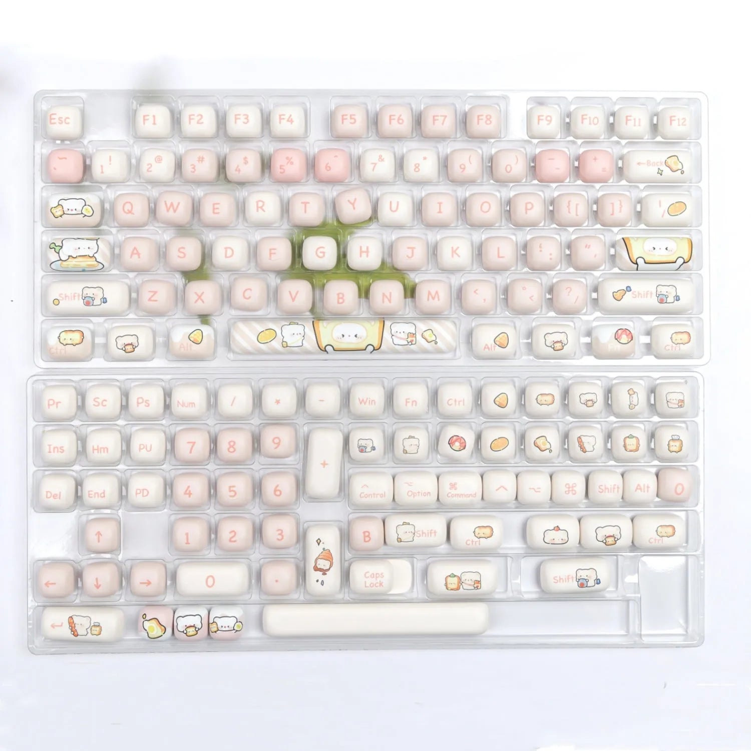 MOG Steamed Bread Key Cap Bread Bear full set with thermal sublimation printing on PBT plastic