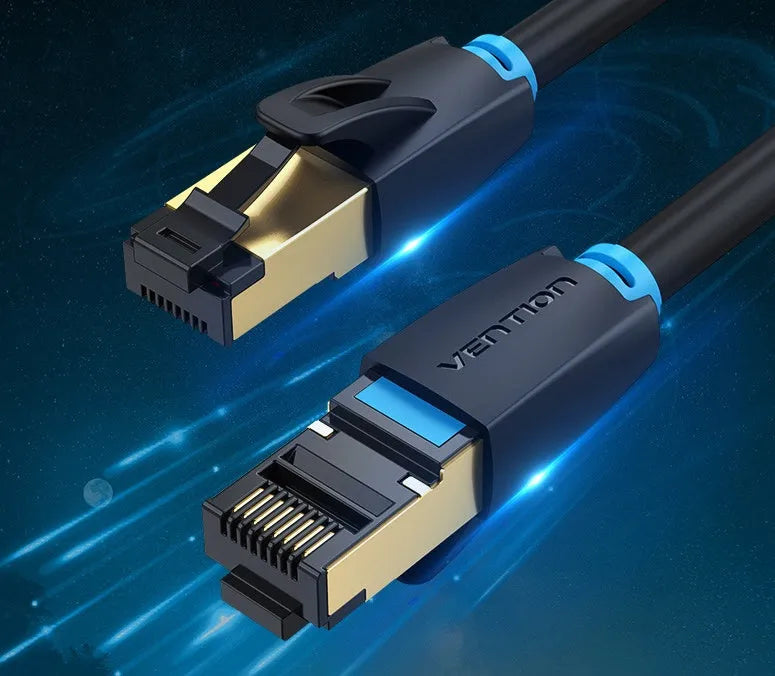 CAT8 shielded network jumper cable with RJ45 connector, LSZH material, and 10G high-speed for gaming
