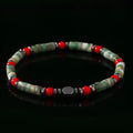 Bohemian cylindrical natural stone beads bracelet men's hand-woven jewellery ins style design