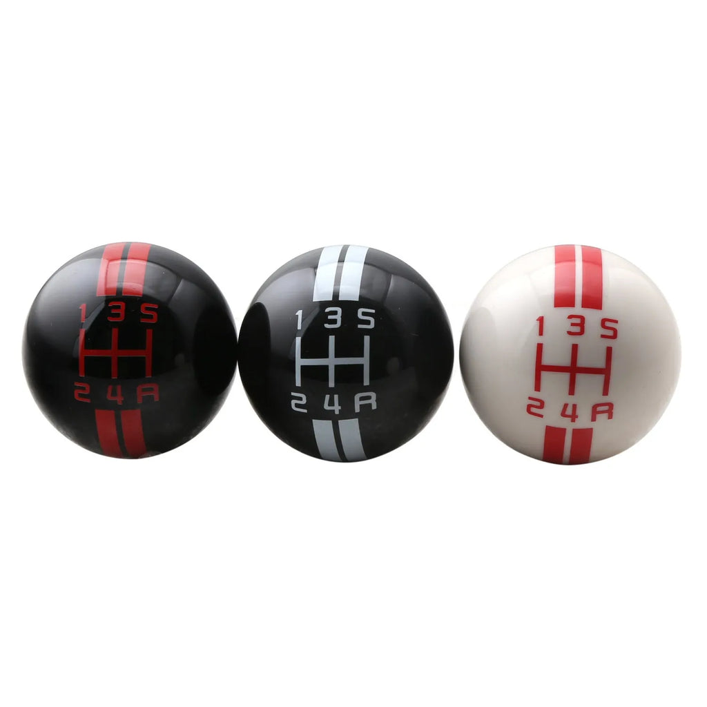 Black ball gear head for 5-speed manual cars with red lettering and screw accessories