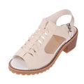 Women's retro sandals with side zipper closure showing 3-5cm heel height in black colour option