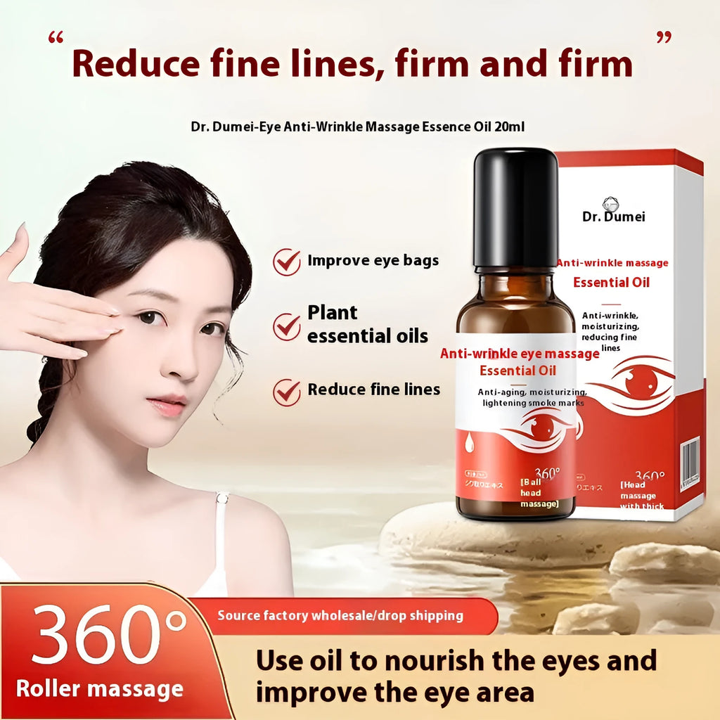 Red packaged anti-wrinkle eye massage essence oil with 20g content for hydrating and firming