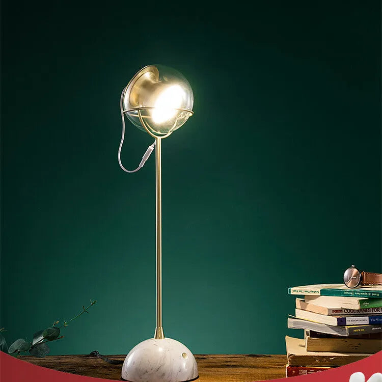 Glass lampshade dimmable desk lamp with touch switch and adjustable 6-10W LED lighting