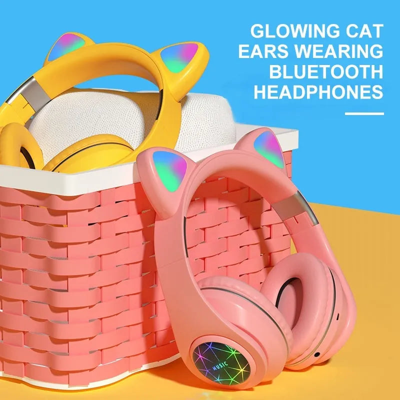 Cat ear wireless sports Bluetooth headset in various colours with head-mounted design for exercise use