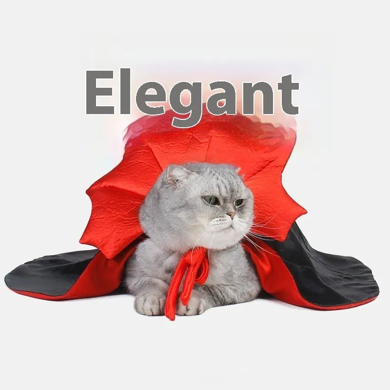 Black and red Halloween clothing for cats and dogs in free size made from polyester fabric