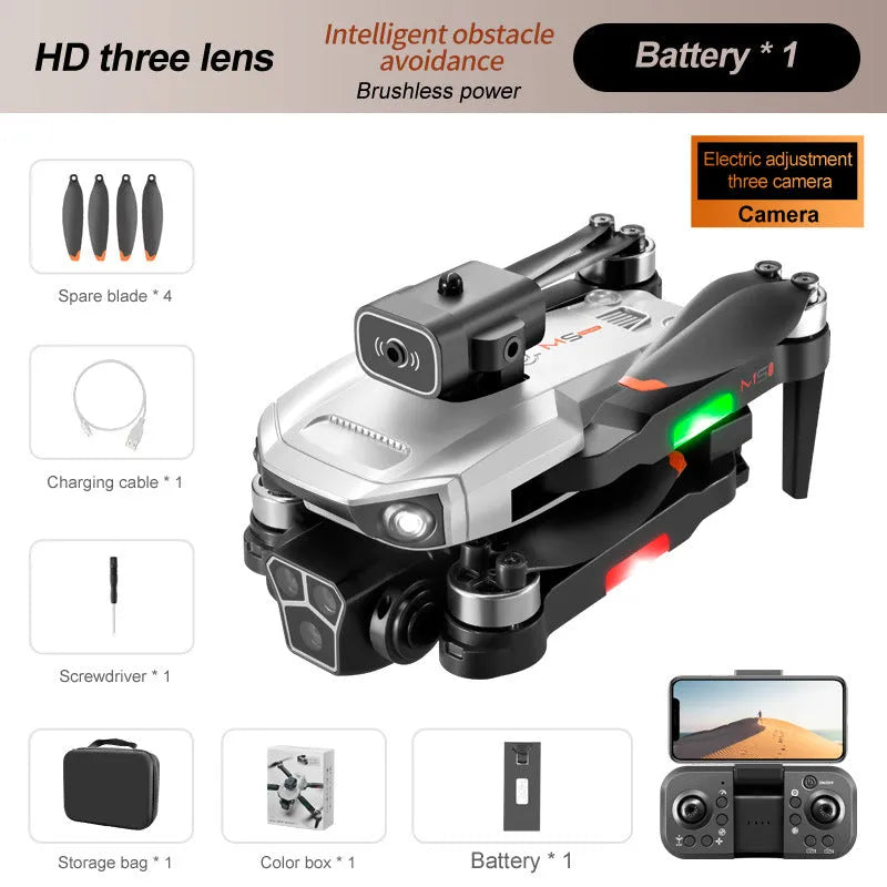 RG106PRO obstacle avoidance drone with brushless motor, GPS and three-axis gimbal, 30-50cm plastic body, metal blue or orange
