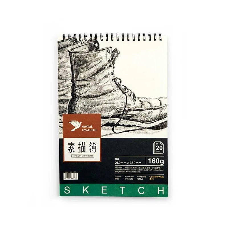 A4 artist sketch book with vertical coil binding and blank drawing paper