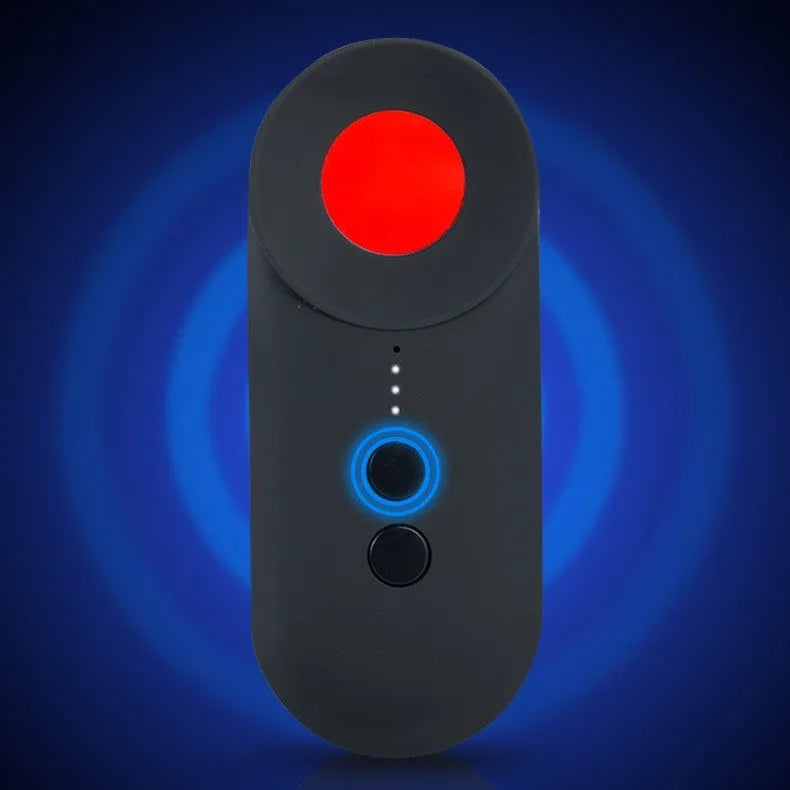 Black anti-car GPS detector measuring 93.8mm with signal and camera detection capabilities