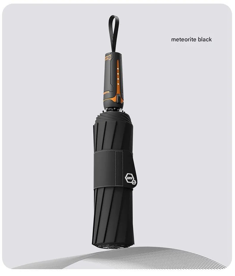 Automatic folding umbrella with oversized canopy in multiple colour options