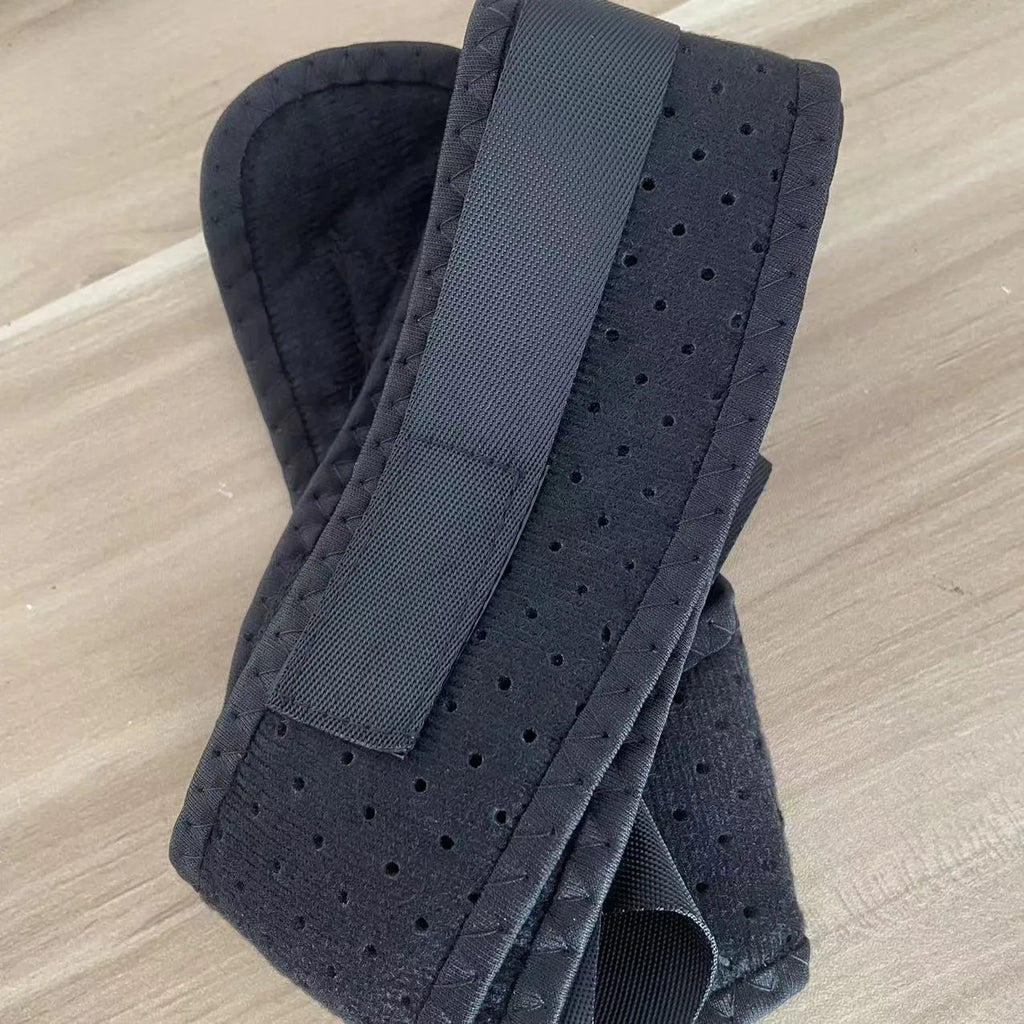 Adjustable nylon posture correction band with breathable mesh panels for back support during sitting