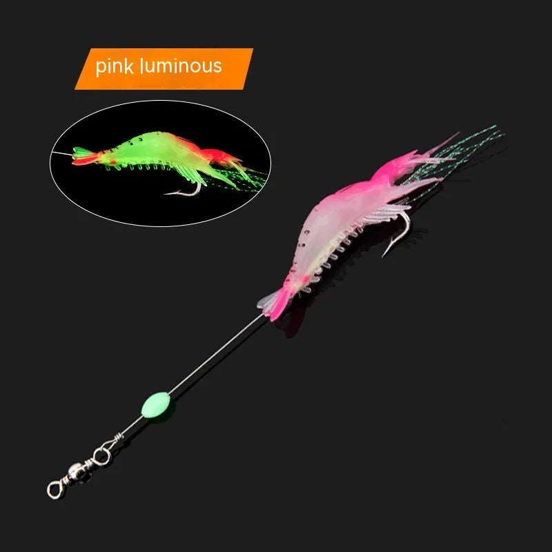 Luer soft fishing lure with pre-attached hook in selected colour from six available patterns