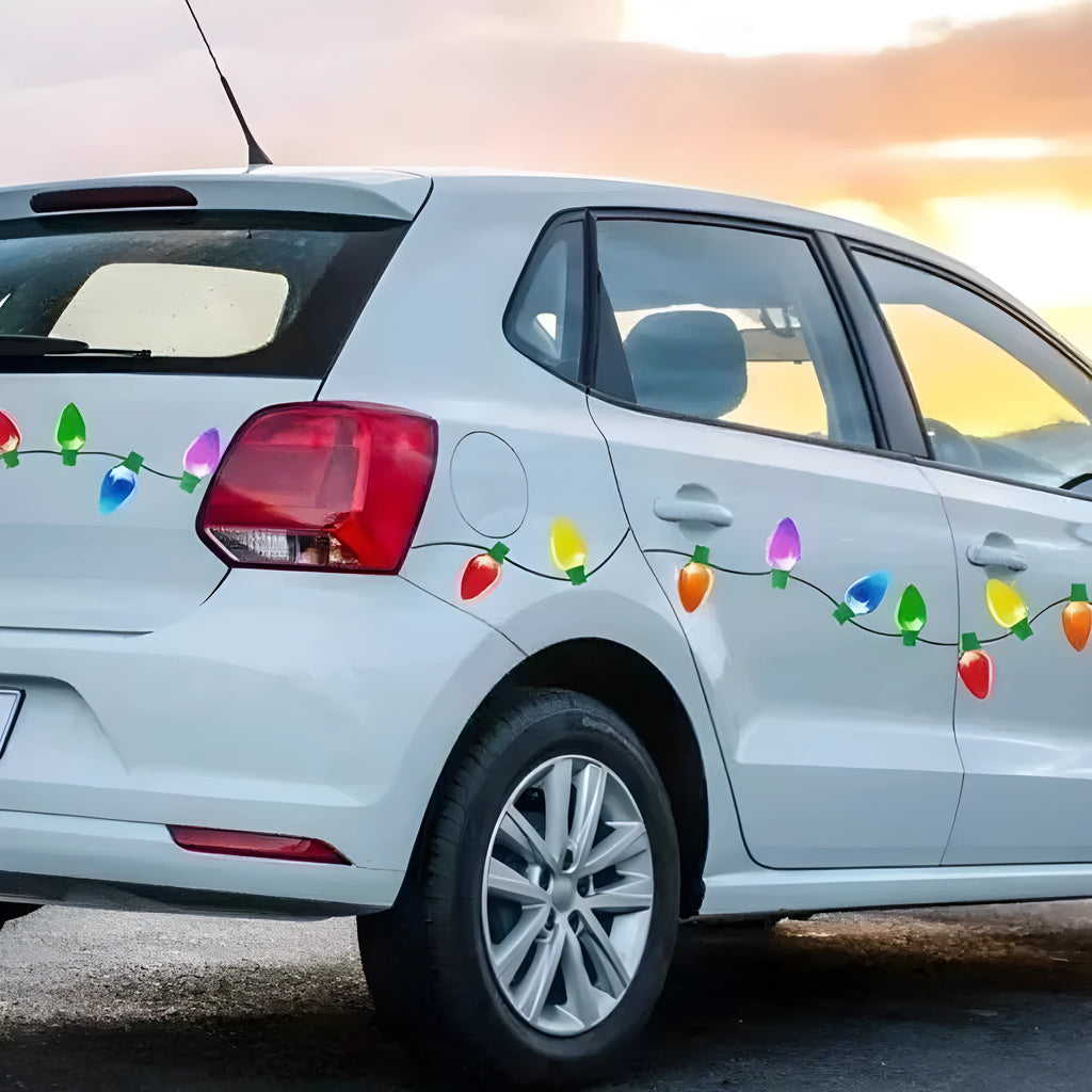 Magnetic reflective Christmas light bulbs with white honeycomb material for car and refrigerator decoration