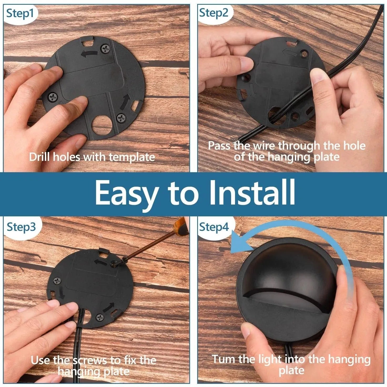 Low voltage outdoor step light with IP67 rating and 96x55mm dimensions for garden path illumination