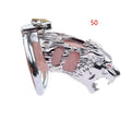 Yellow tiger head hollow stainless steel chastity lock in 40mm, 45mm, and 50mm sizes