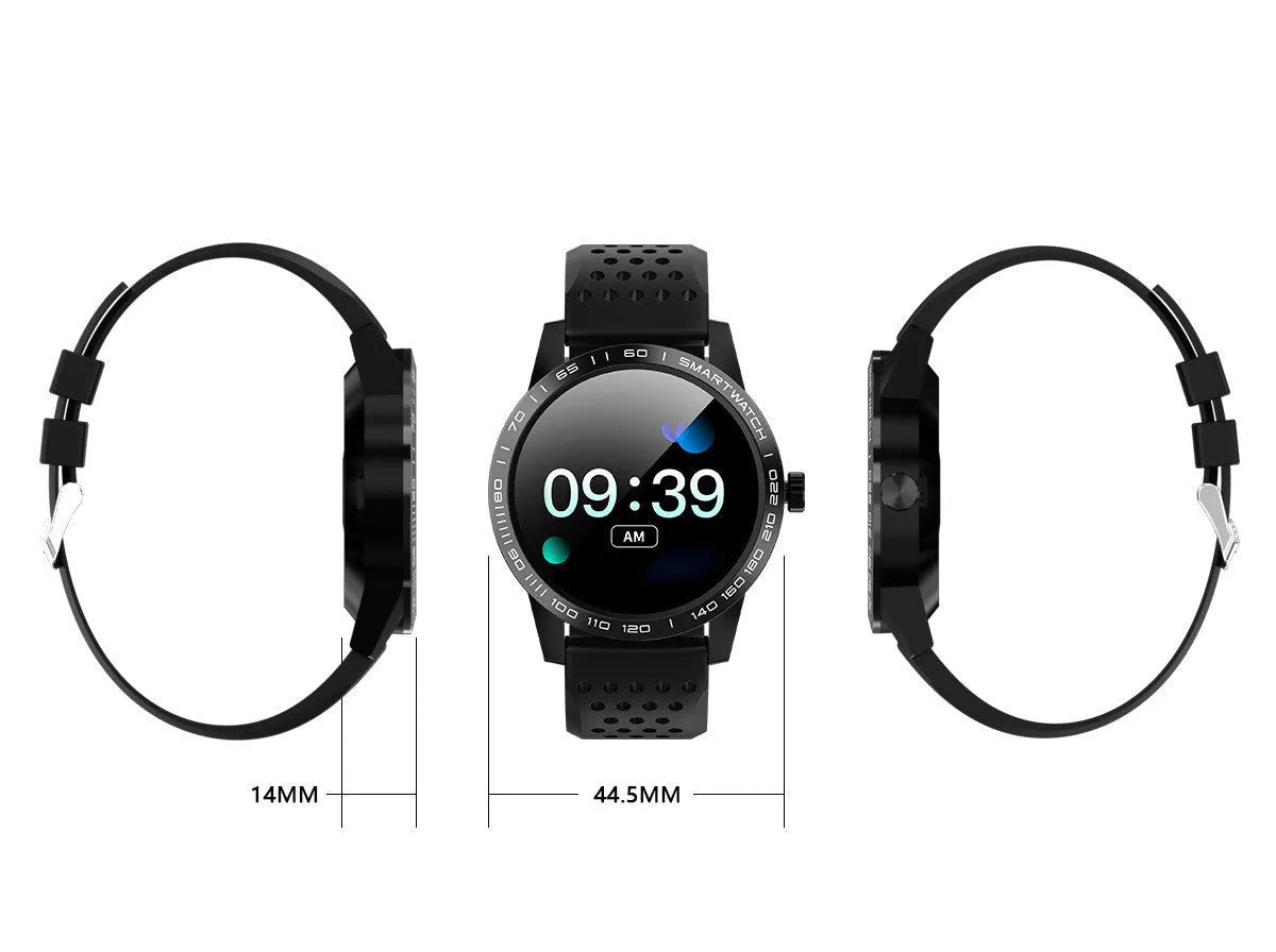 Smart bracelet with colour screen displaying heart rate metrics, shown in black and blue colour options