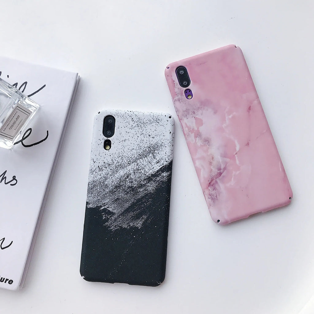 Painted pure colour black phone case for Huawei P20 Pro on a white background