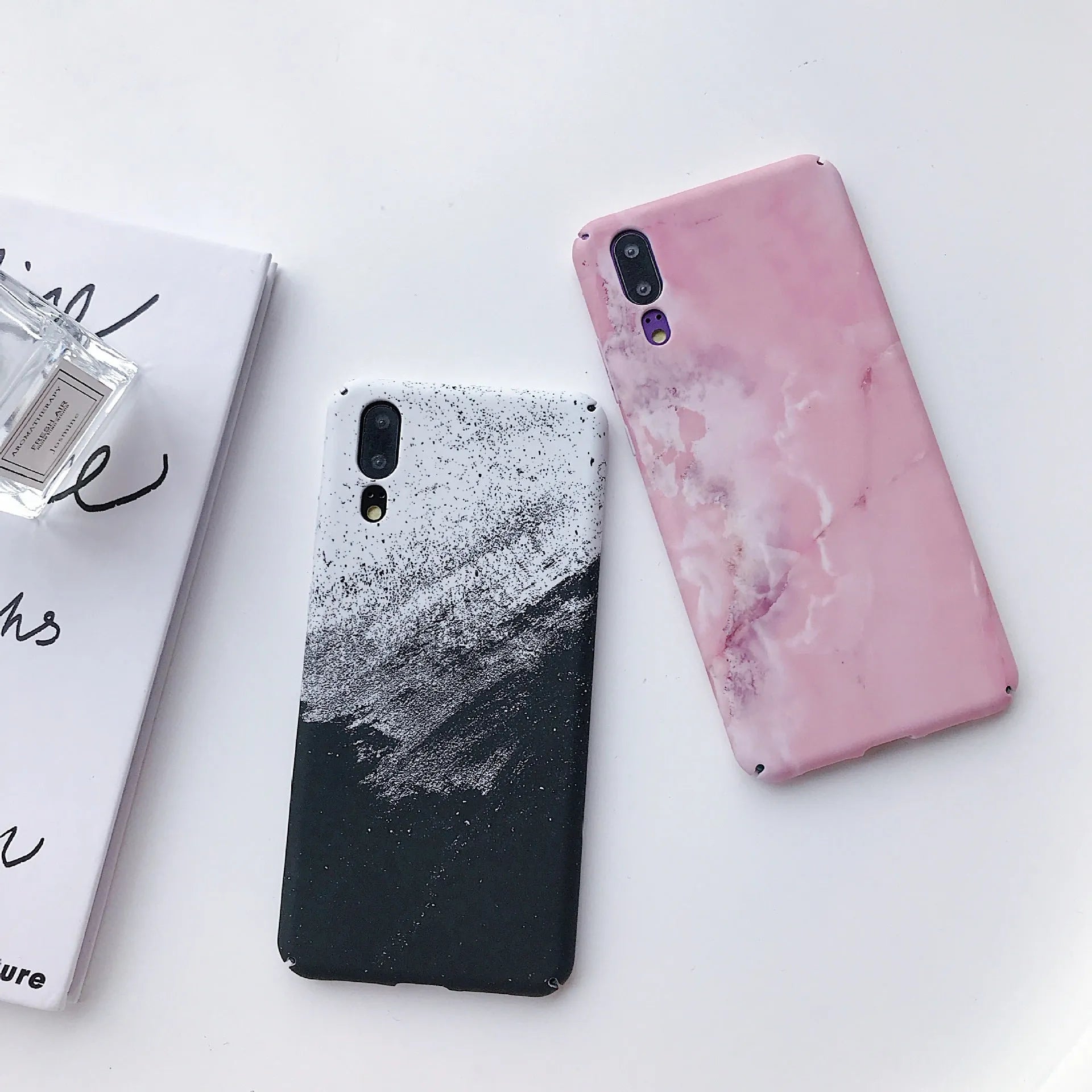 Painted pure colour black phone case for Huawei P20 Pro on a white background