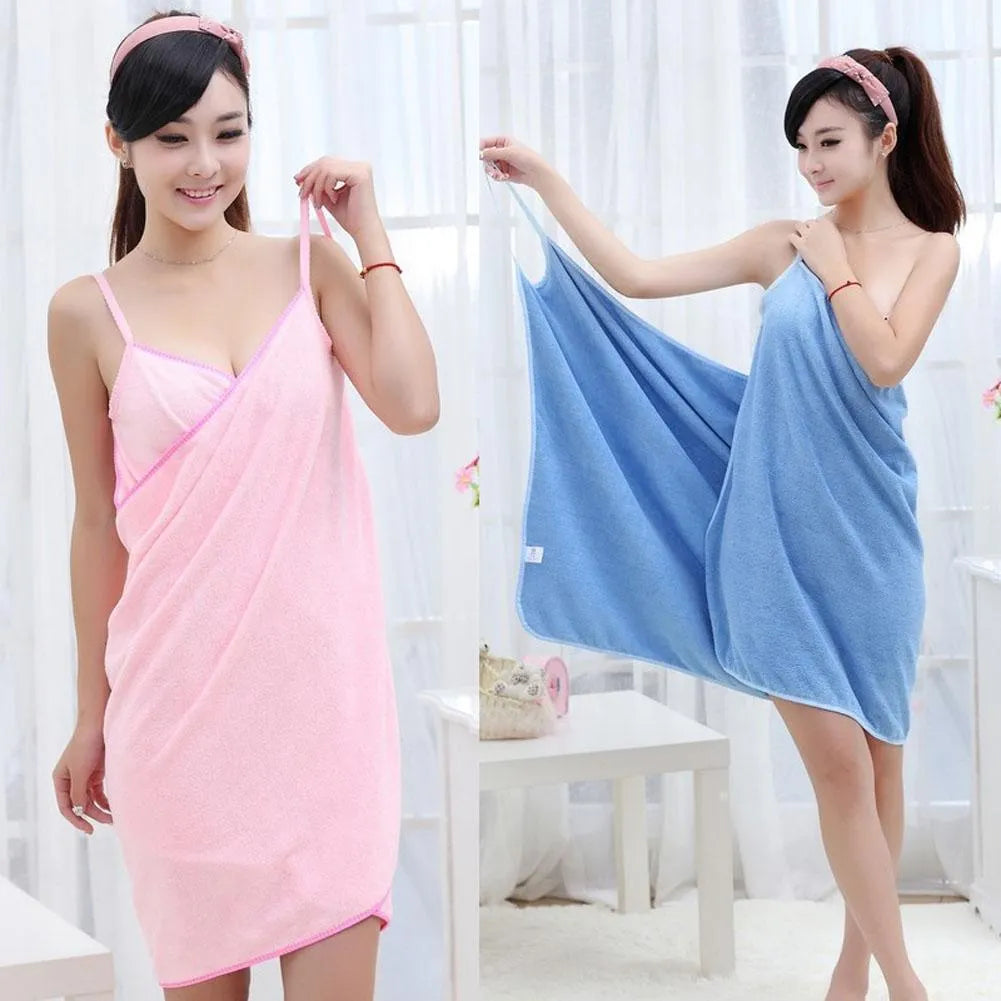 Polyester beach bath towel shown in blue, with S and L size options available.