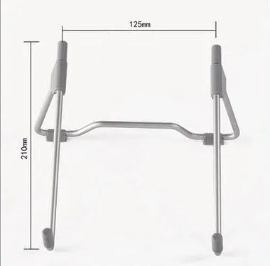 Grey adjustable aluminium alloy stand holding mobile phone at 12cm height