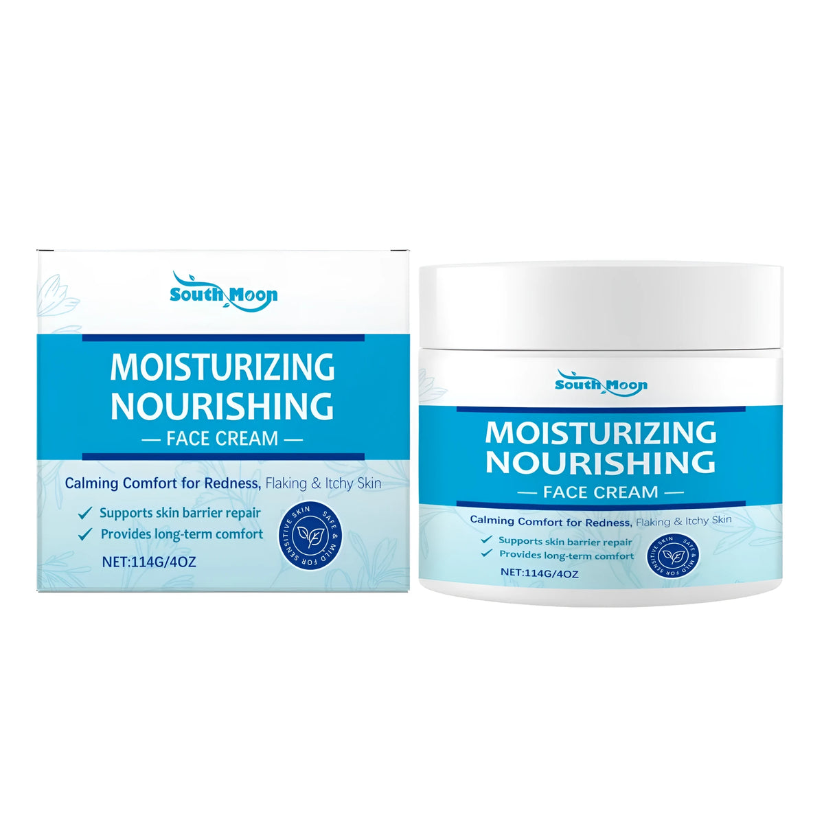 114g container of face cream with Aesculus chinensis and mint leaf extract.
