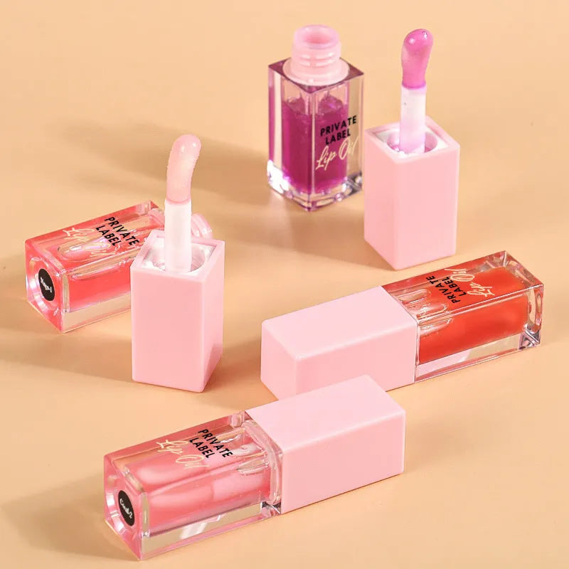Women's Simple Natural Transparent Lip Gloss in 6ML tube with six fruity shade options