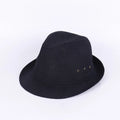 Structured fedora hat for men in thickened suit material, shown in classic colour options