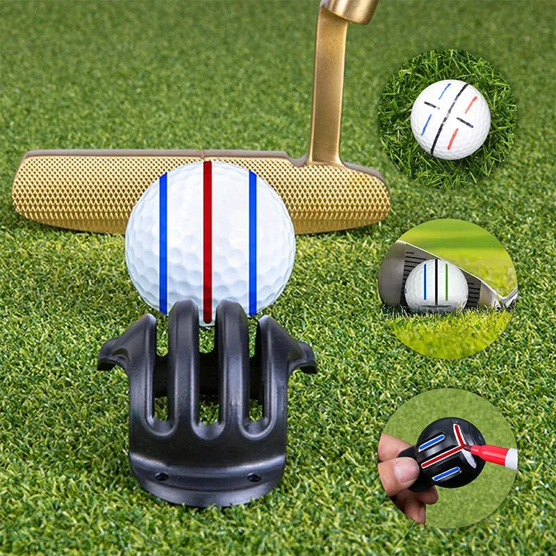 Golf scriber putter alignment tool set with 4 plastic scribers and 4 drawing pens for marking putting lines