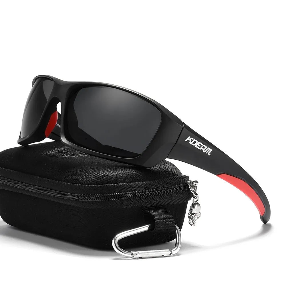 Ultralight polarised sports sunglasses with TR90 frame and silicone nose pads in assorted colours.