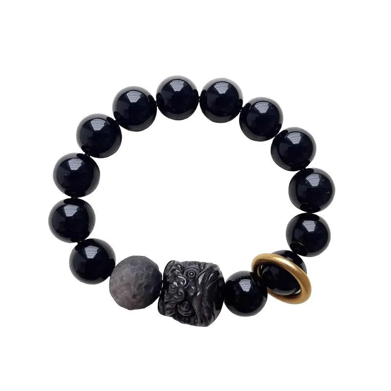 Close-up of a S519 colour resin adjustable bracelet on a wrist.