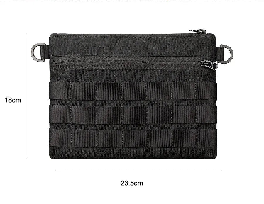 Black Oxford cloth portable outdoor kit with 18cm by 3.5cm dimensions for outdoor use