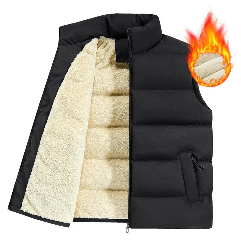 Men's striped lambswool vest in black, dark blue, or red colours for autumn and winter wear