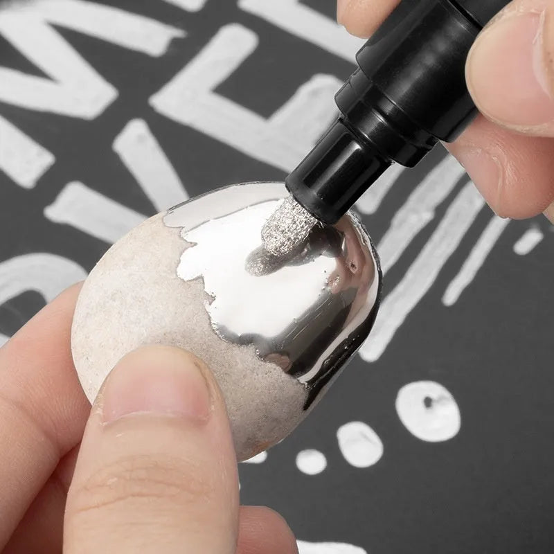 Mirror marker pen with waterproof ink for writing on glass, showing 1mm and 2mm tip options