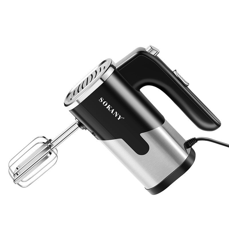 800W handheld electric whisk with 5-speed settings for efficient mixing and whipping, featuring stainless steel beaters and ABS construction measuring 26x19cm for kitchen tasks