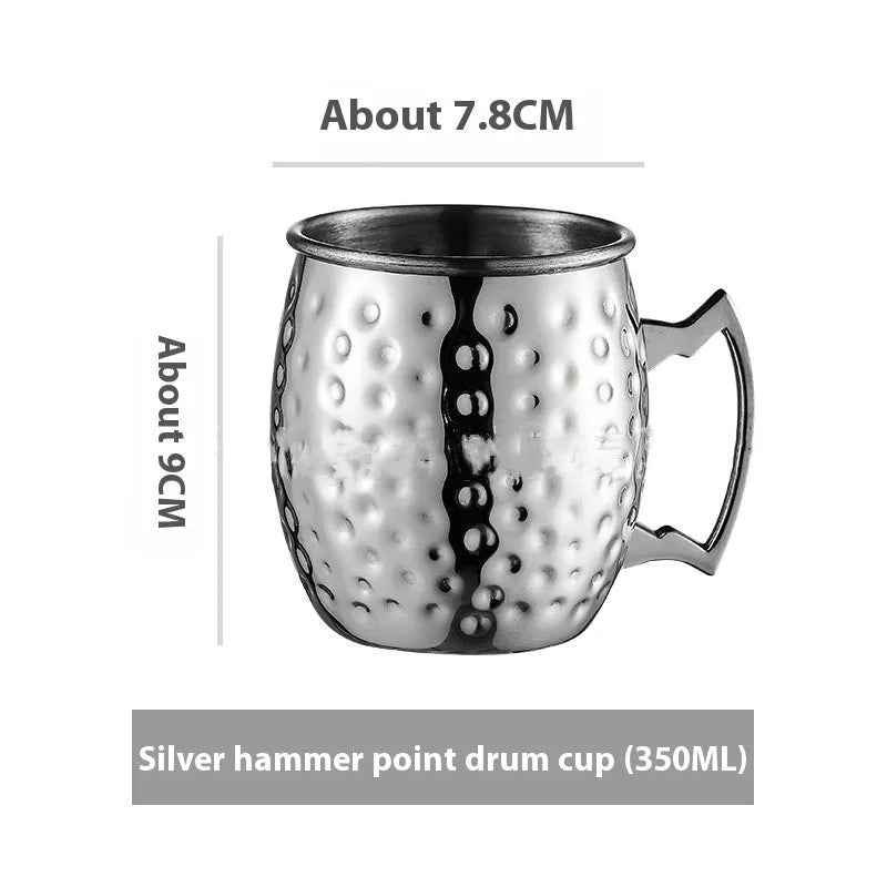 Stainless steel Moscow mule cup with copper-plated finish in gold colour, 350ml capacity
