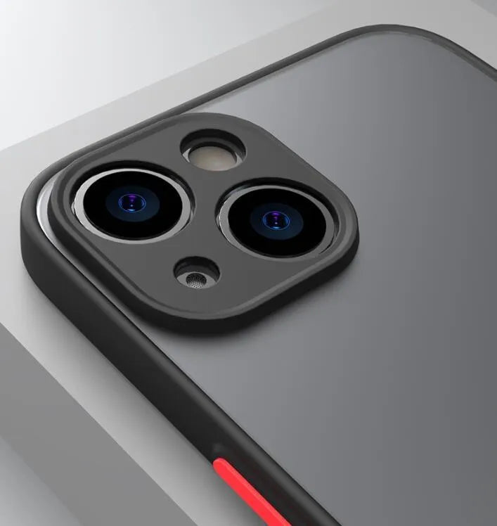 Fine hole skin-sensing iPhone case with full lens protection in black, dark night green, and sea blue colours