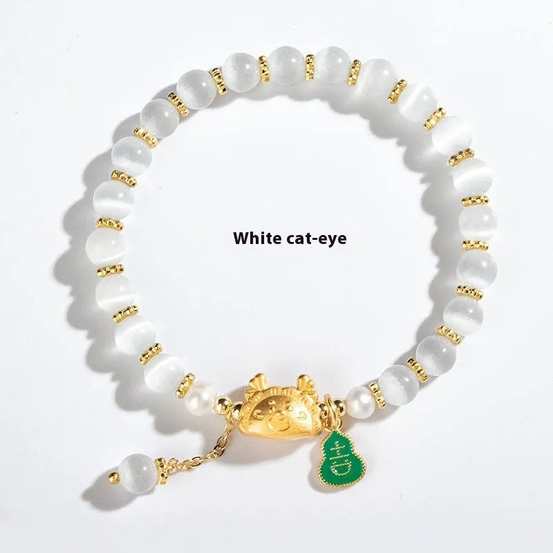 Natural agate bracelet with 8mm diamond-shaped beads in five colour options