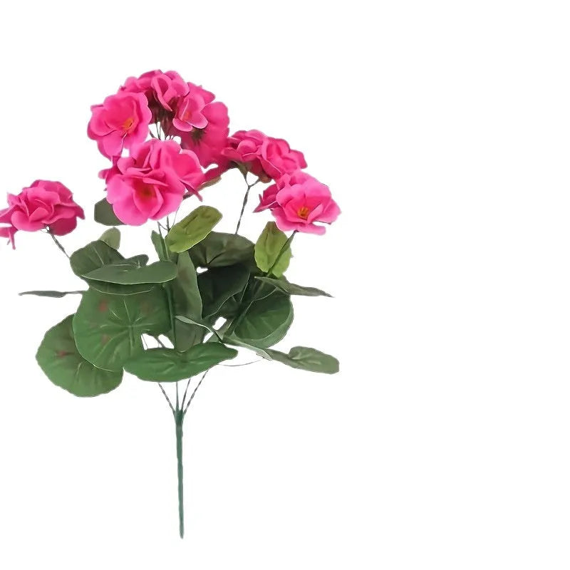 35cm tall red artificial silk crabapple flower with screen printing detail for home decoration