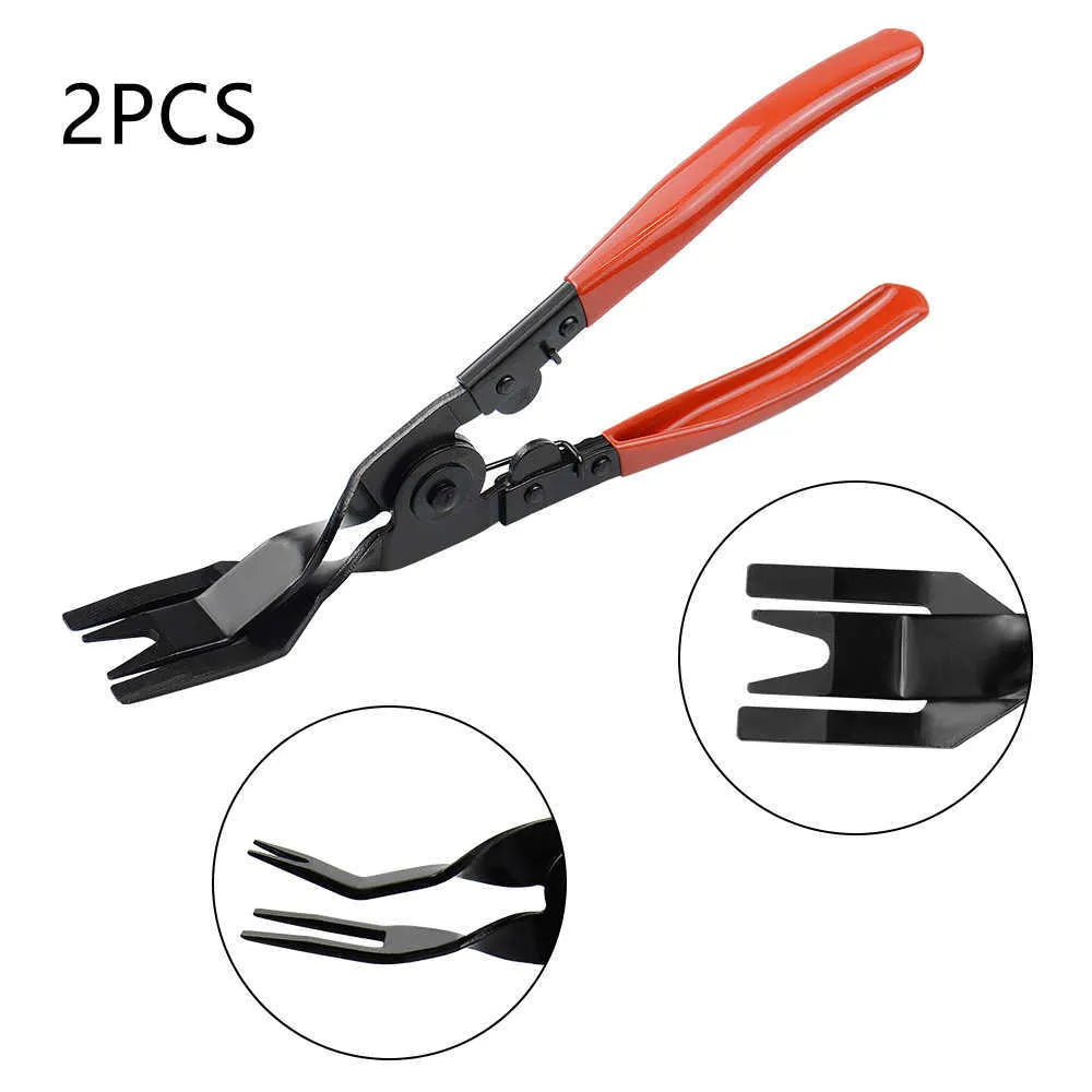 Red handle steel clip driver for General Motors door panel nailing, weighing 203g