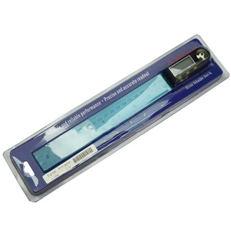 Stainless steel digital angle ruler and protractor with electronic display, 0-360 degree range, 200mm/300mm/500mm, 250g