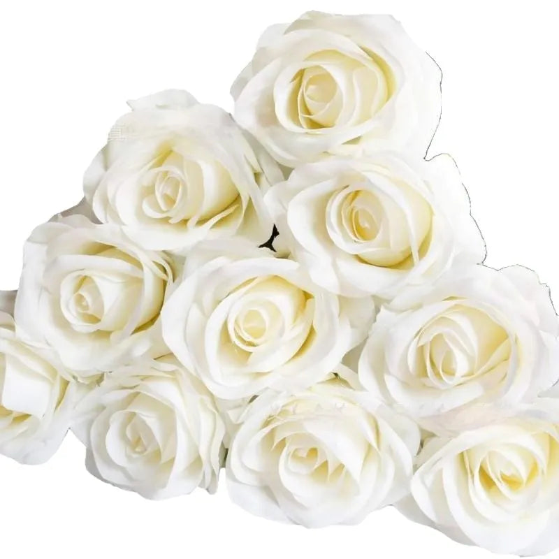 Single stem silk artificial rose in a choice of 17 colours including red, white, pink, and blue.