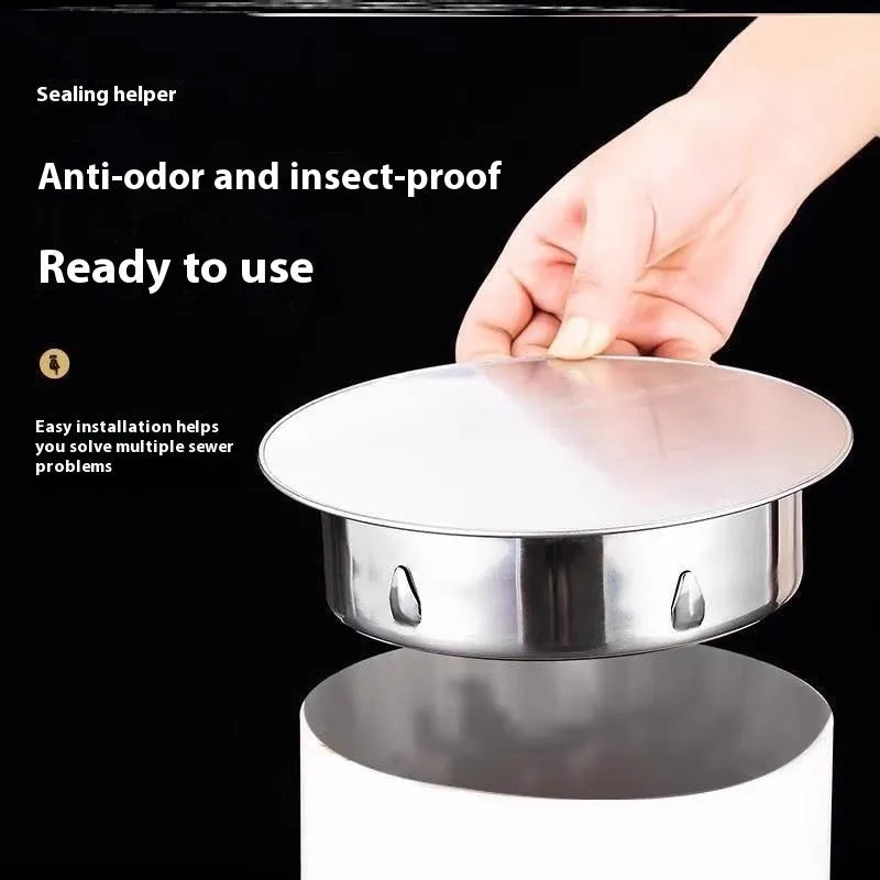 Stainless steel floor drain deodorant seal cover for 201 to 160 tube plugs in modern design