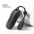 Suede car key cover in four colour options showing soft texture and key fob protection without branding