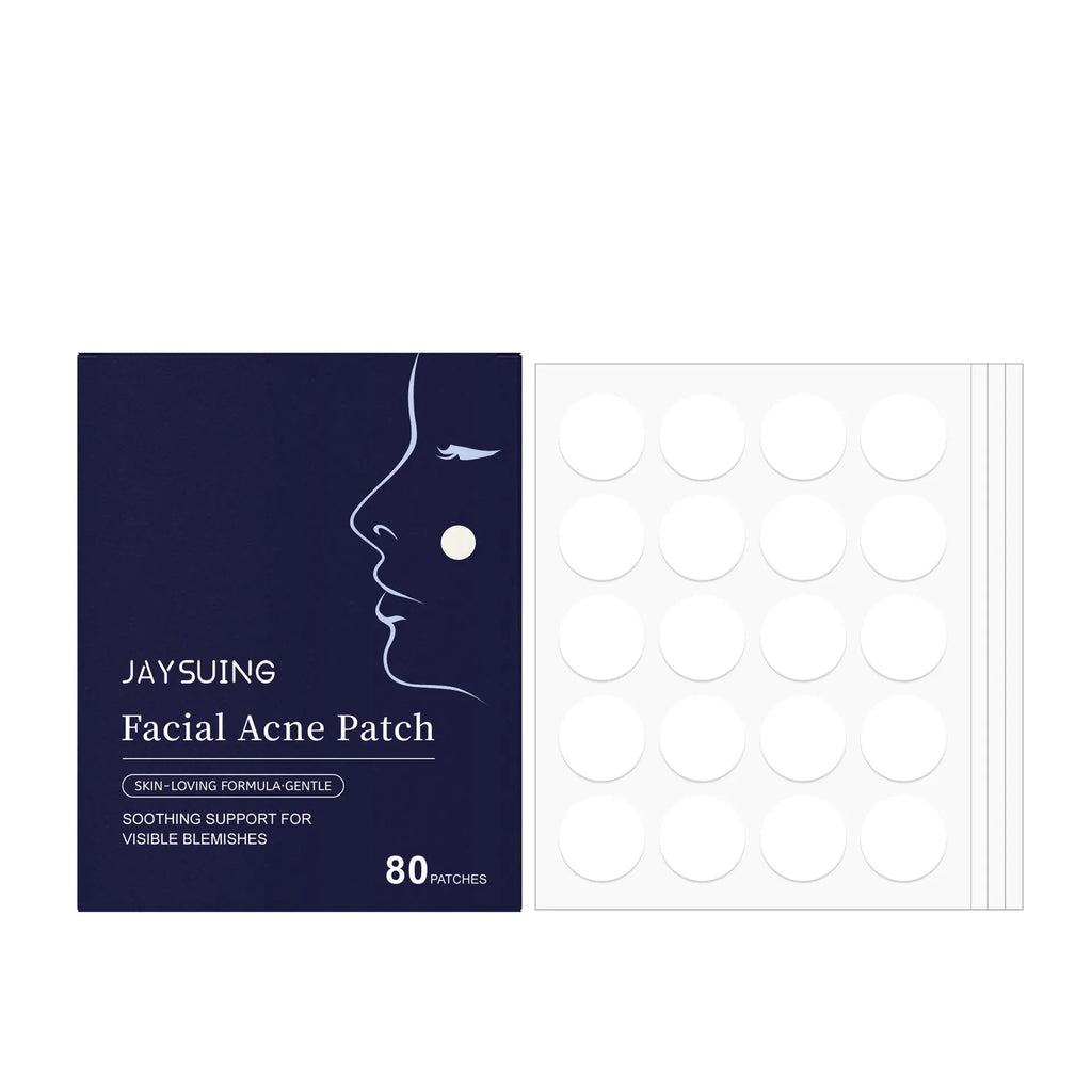 80 transparent hydrocolloid acne patches in a pack for pimple and blemish treatment