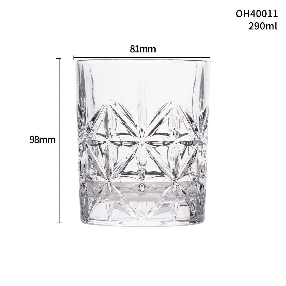 Crystal whiskey shot glass with thick bottom in various colours showing 301-400ml capacity