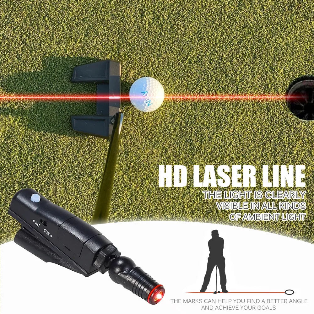 Black golf laser aiming instrument for push cart putting alignment