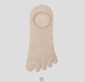 Modal cotton five-finger invisible boat socks showing toe separation and ultra-thin construction